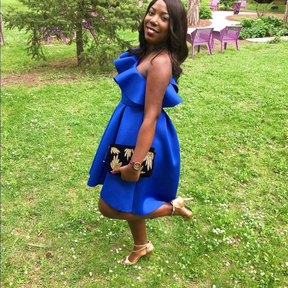 Asos one shouder ruffle dress high low - Picture 2 of 2